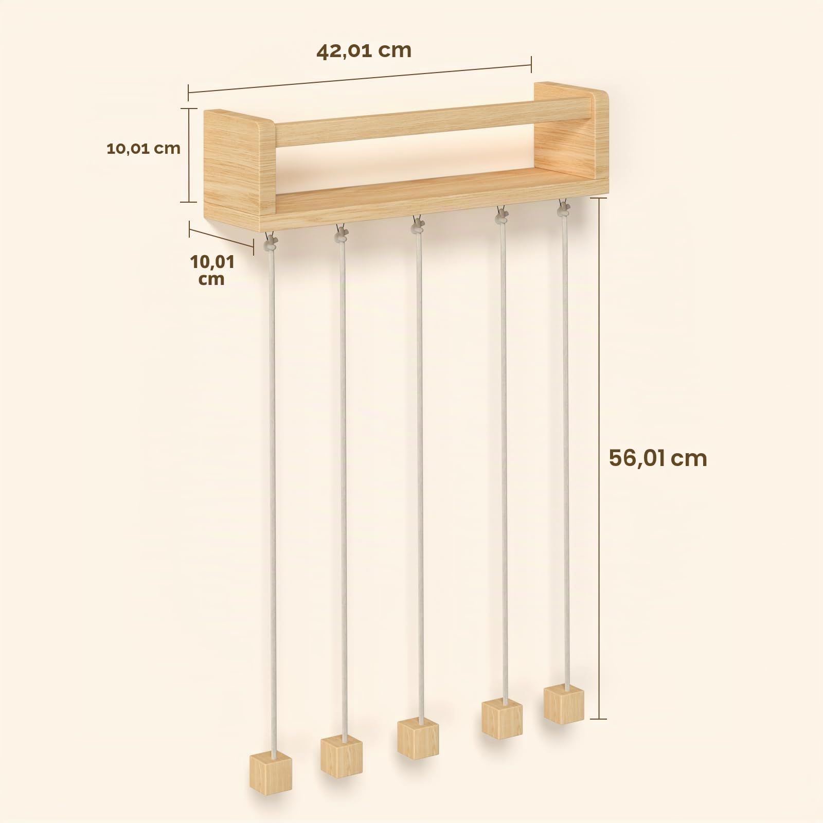 BBLIKE Étagère Murale Enfant Lot de 3-42cm Étagère Livre Enfant avec Affichage à Suspendre pour Photos, Bois Bibliothèque Enfant, Étagère Flottante Chambre Enfant pour d'enfant Salle de Jeux