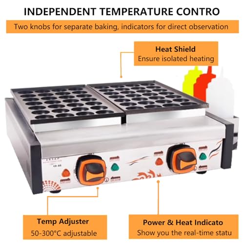 Máquina eléctrica comercial para Takoyaki de 56 hoyos miniatura 2