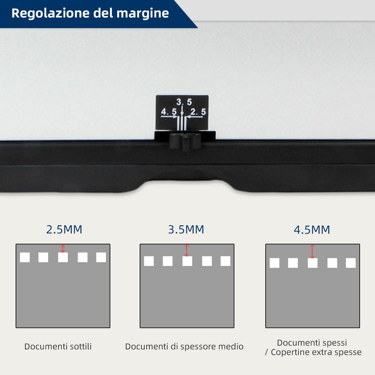 RAYSON Rilegatrice Spirale Metallica, 23 Fori, 250 Fogli, TD-1221