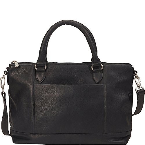 Le Donne Leather Lustiano Satchel - Colombian Vaquetta Leather Women’s Bag (Black)
