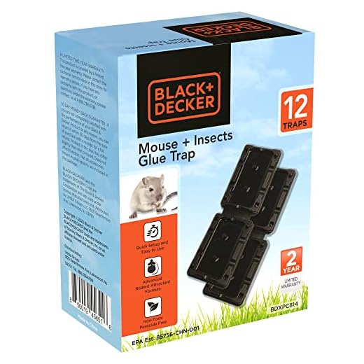 BLACK+DECKER Mouse Trap & Mouse Traps Indoor for Home- Insect Sticky Traps for Mice, Small Rats, Flies, Cockroaches and Other Bugs, Odorless Pest Remover, 12 Pack