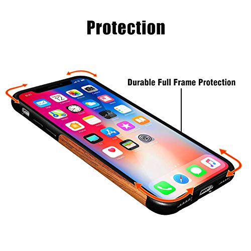 Newisdom Iphone X Xs Case Wood,New Iphone X Xs Wood Case Unique Thin Slim Soft Protective Anti-Shock Shockproof (5.8" Iphone 2018 Sandal) #TOP3