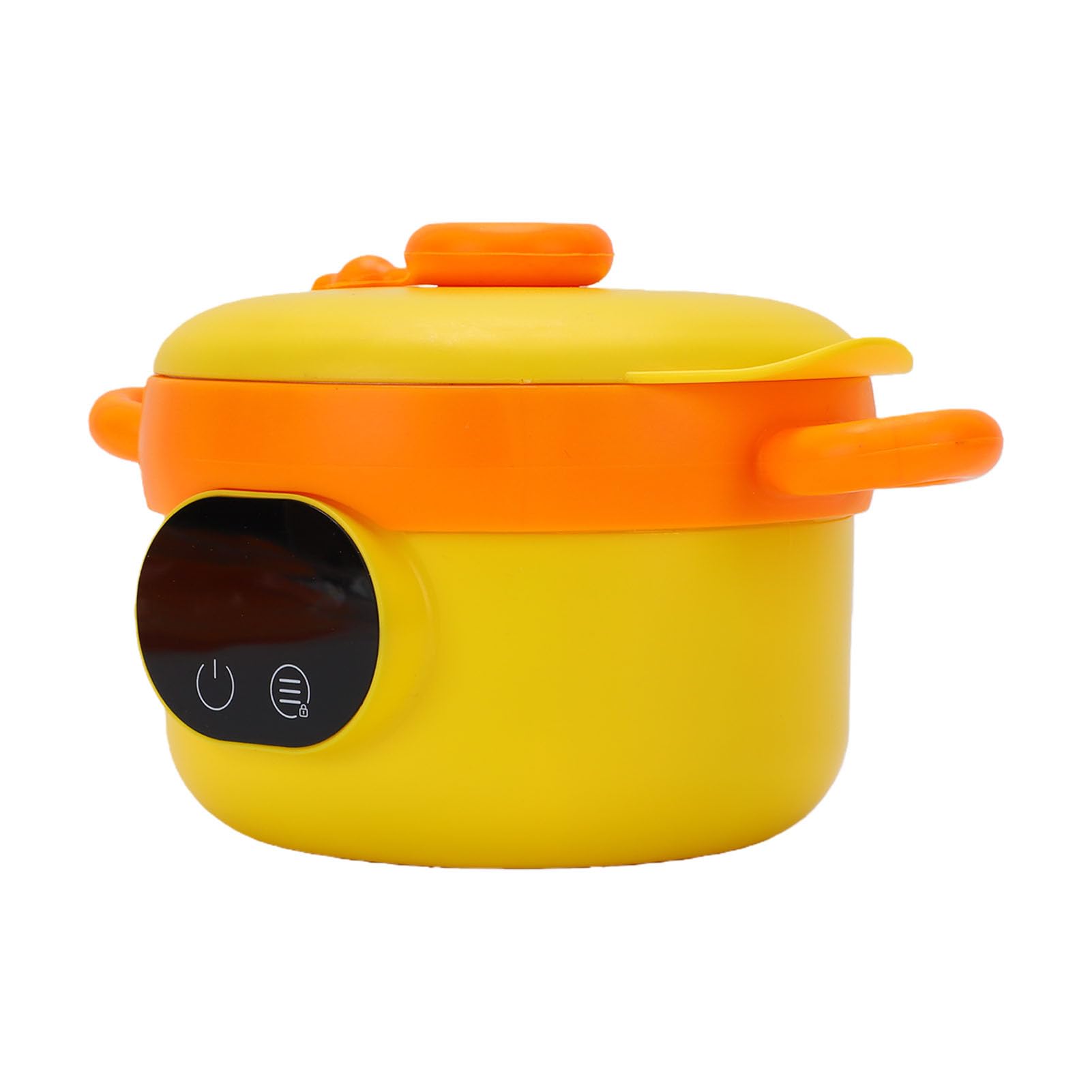 Calentador de Alimentos Eléctrico, Cuenco Portátil Inalámbrico de Acero Inoxidable, 470ML, Recargable, Aislado para Comida de bebé (Naranja)