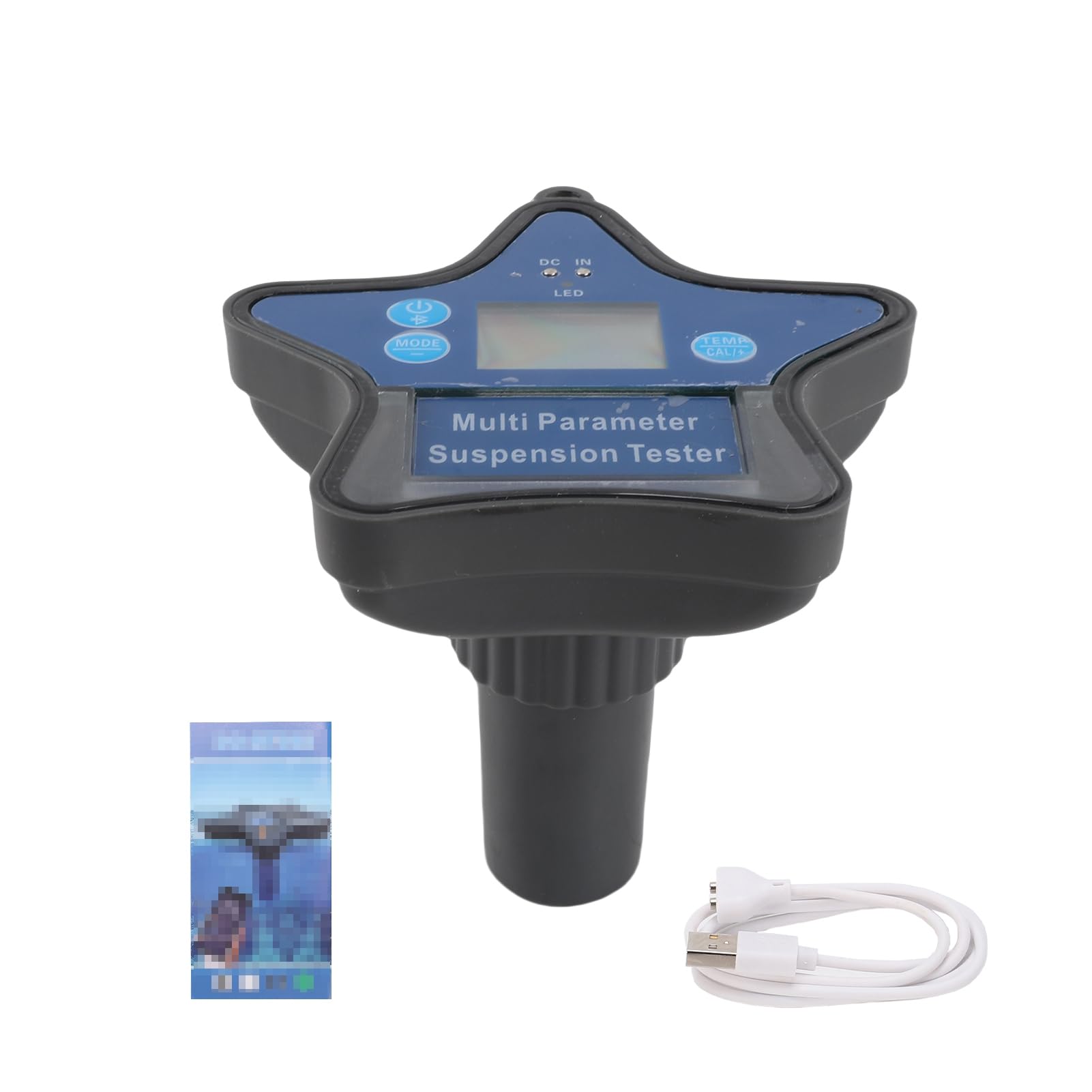 Probador de Calidad del Agua Multiparámetro BT para Acuicultura, Piscina, Detección de Aguas Residuales Industriales, Analizador Portátil Calidad del para Kit Prueba Acuática