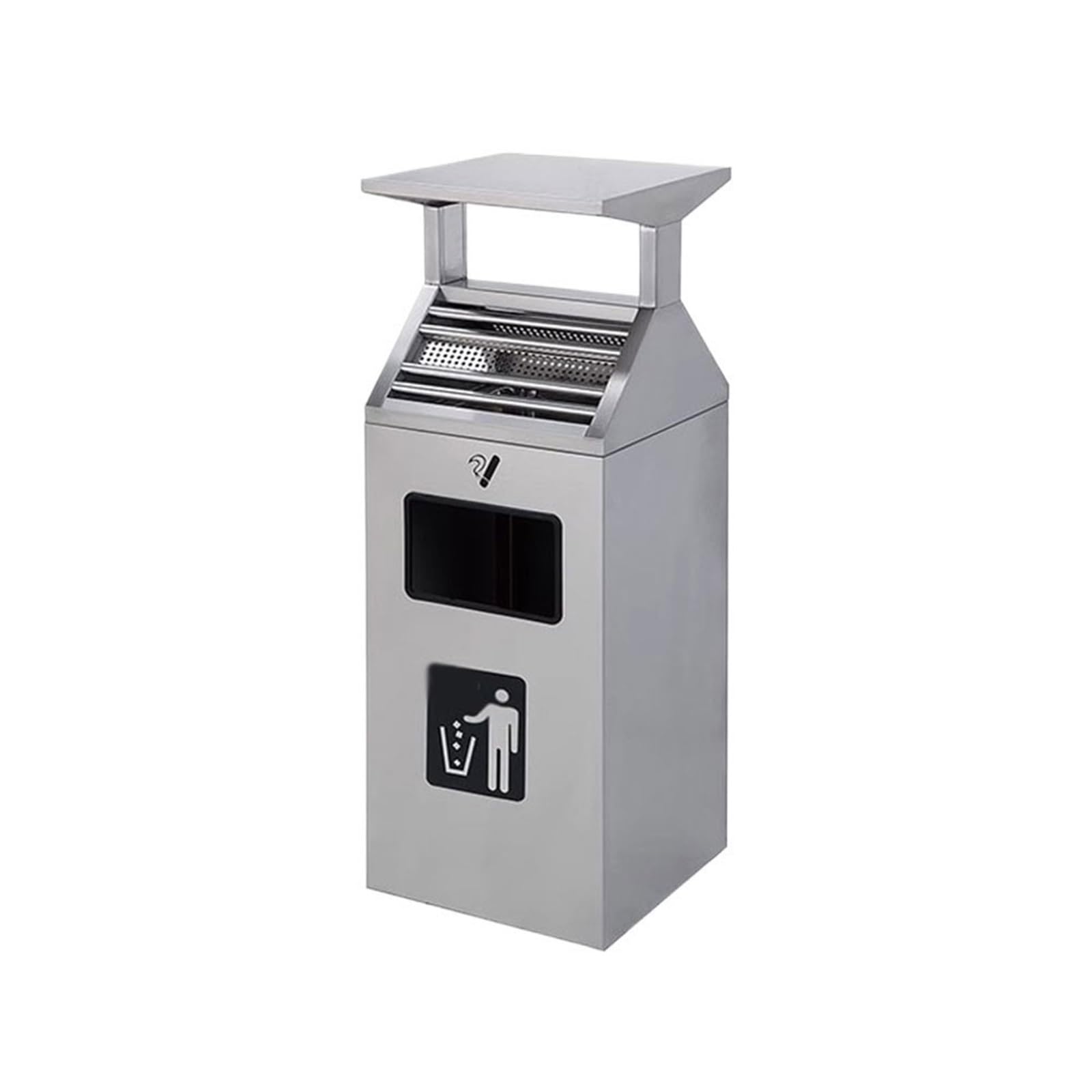 Stand ashtray Smoking Area Trash Bin Stainless Steel Rainproof Ash Cylinder for Outdoor Street Square Pillar