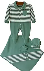 Saída de Maternidade Kit 03 Peças Para Bebê Menino Davi Verde