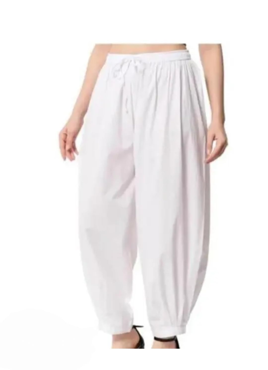 White Cotton Blend Afgani Salwar-image-13
