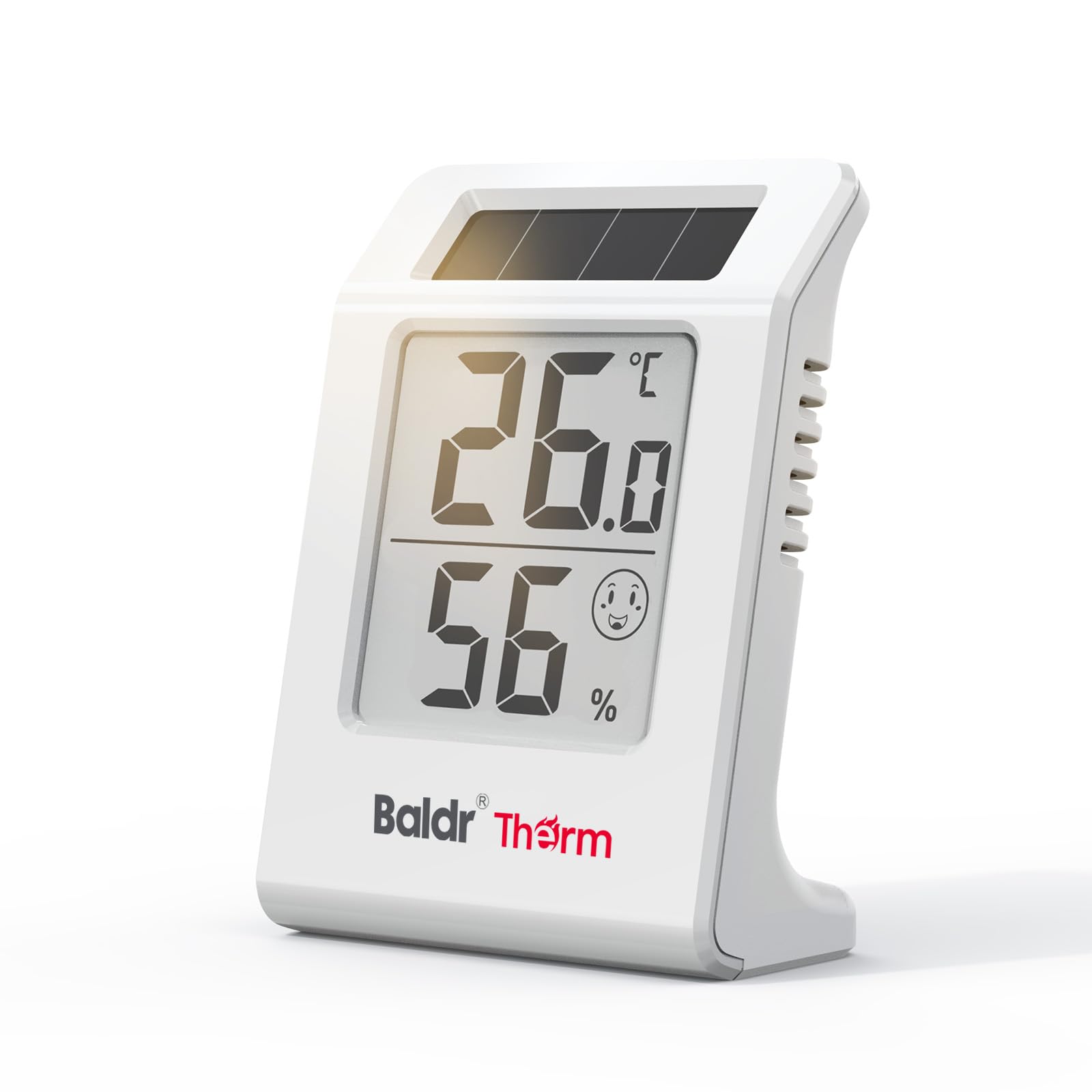 BaldrTherm デジタル温湿度計 ソーラー充電 室温計 温度計 室内 大画…