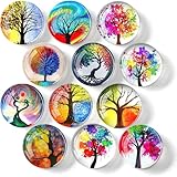 KIRZAX 12 Calamite da Frigo Albero della Vita, Decorative Calamite per Lavagna Magnetica, Cucina, Ufficio, Regalo per Bambini e Adulti-12 casuali immagine