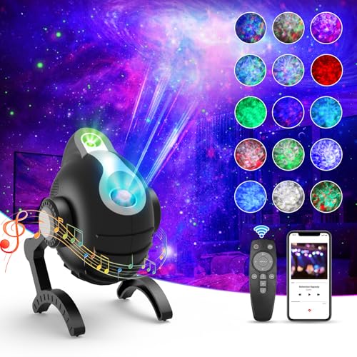 Image of Star Galaxy Projector for Bedroom-Robot Dog Night Light with Starry Nebula Ceiling LED Lamp, Bluetooth Speaker and Remote Timer-Gift for Kids Adults Christmas Birthday Game Party -Black
