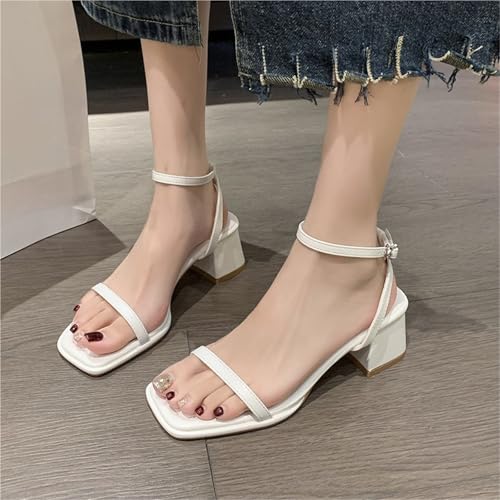 Women's Heeled Sandal Square Open Toe Strappy High Heels Chunky For Sexy Fashion Comfort Dress Shoes Party3