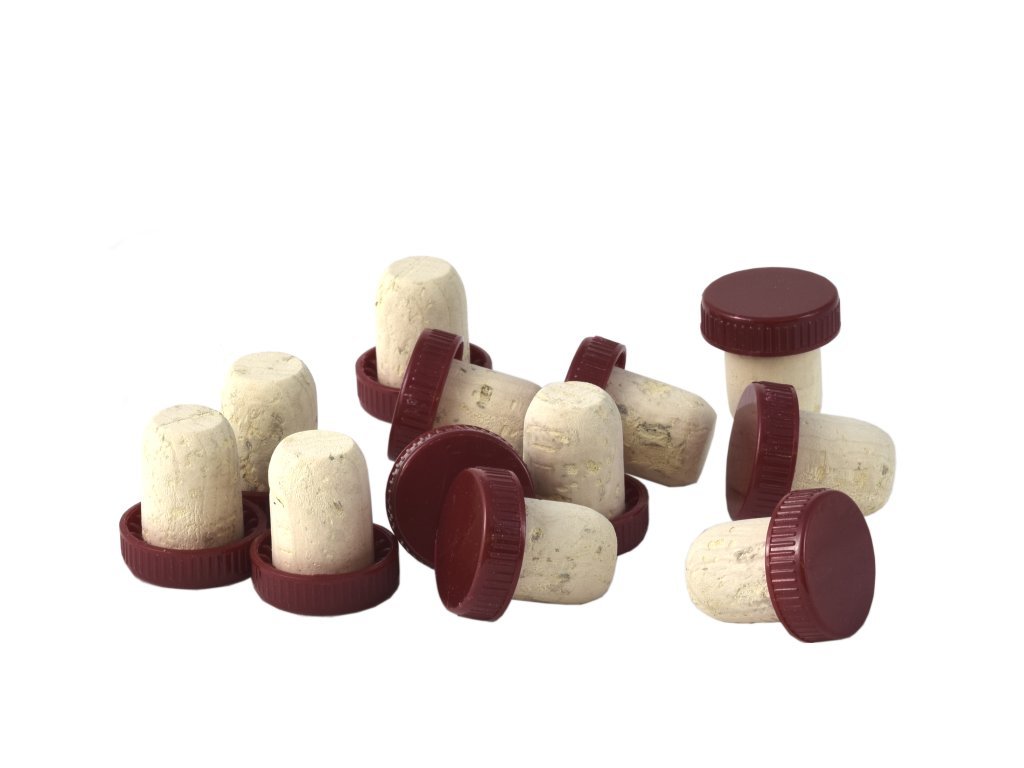 New Plastic Topped Wine Corks - Pack of 30 for Corking Home Made Wines & Liqueurs Home Brew (Red)