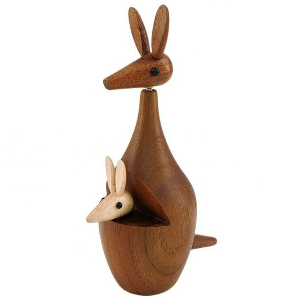 Ornement de bibliothèque moderne : statue en bois mains sculptées