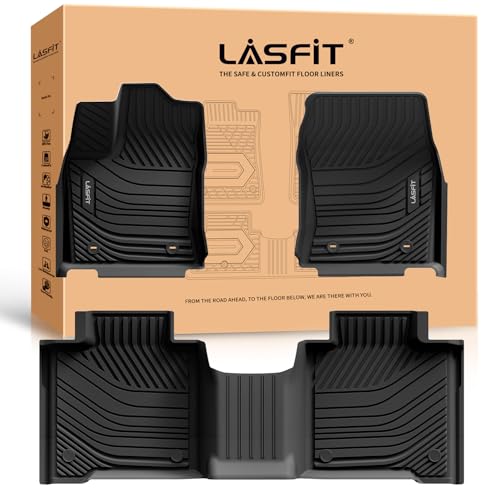 LASFIT Floor Mats for Toyota Tundra 2022-2025 2026 CrewMax Cab, All Weather Custom Fit TPE Floor...