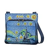 Anna by Anuschka womens Handpainted Leather Slim Shoulder Organizer, Love in Paris, One Size US