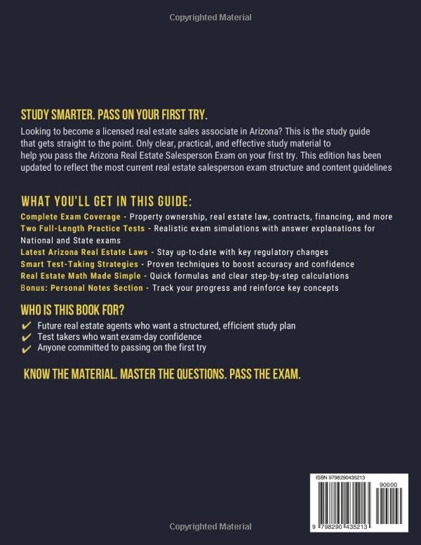 Arizona Real Estate Salesperson License Exam Prep: Simplified Study Guide & Workbook with 2 full-length practice exams, smart strategies, and essential Arizona real estate math. - Image 2