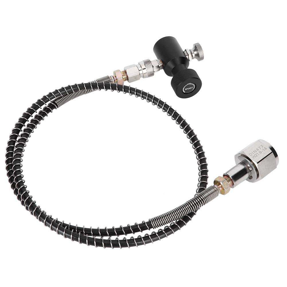 Europe TR21-4, W21.8-14 36in Spring Hose CO2 Adapter Kit Release Valve with Black ASA for/Soda Club