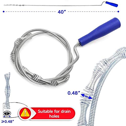 5 in 1 Sink Snake Cleaner Drain Auger Hair Catcher, Sink Dredge Drain Clog Remover Cleaning Tools for Kitchen Sink Bathroom Tub Toilet Clogged Drains Dredge Pipe Sewers Forlivese