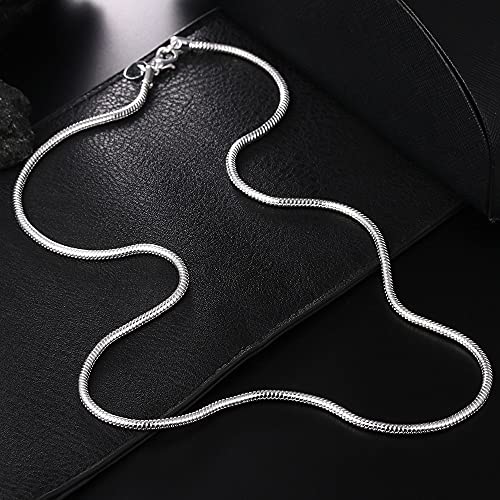 Collier chaîne de serpent 3mm anti-nœuds, tailles de 16 à 24 pouces - 5