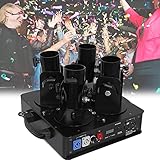 TCXSSL Konfettiwerfer mit Vier Köpfen, Konfetti-Shooter-Effekt, elektrische Konfettimaschine DMX 512, für DJ-Discos, Bars, Hochzeiten und Theater