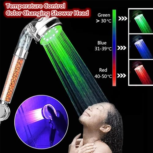 Cabezal de ducha LED Anion con cambio de color y pantalla de temperatura miniatura 3