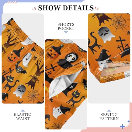 ALAZA Halloween Pumpkin Bat Pajama Pants Long Sleep Pant Pajama Bottoms Elastic Waist with Pockets4