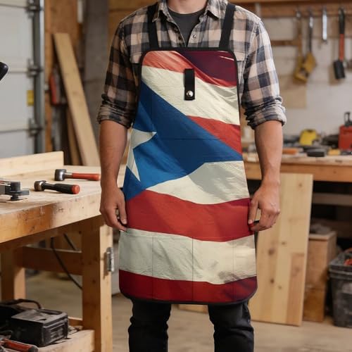 Delantal con diseño Puerto Rico ajustable con bolsillos miniatura 5