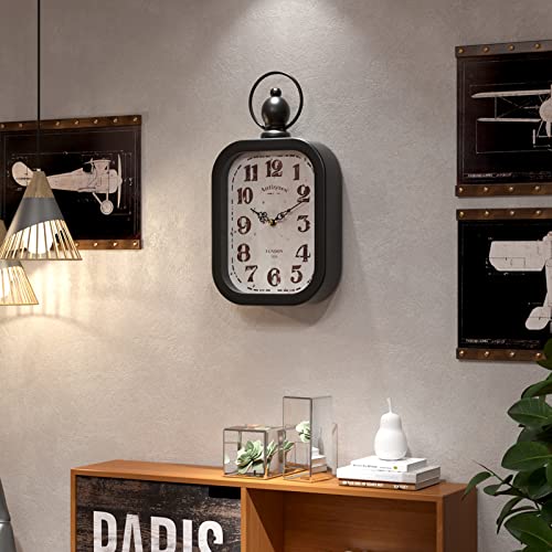 Menterry SMALL RECTANGLE CLOCK BLACK Small Retro Rectangle Wall Clock thumb #4