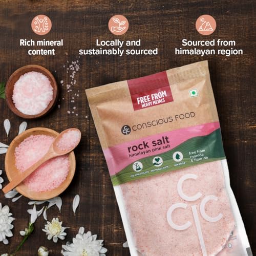 Image of Conscious Food Himalayan Pink Salt | 1 kg | Mineral Rich | Natural & Unrefined | Rock Salt | Pure Sendha Namak | No Chemicals