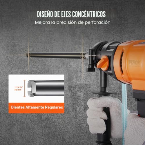 Miniatura 3 de Vevor Taladro De Núcleo, Taladro De Núcleo De Diamante Húmedo De 32 Mm, 355 Mm, Rosca Hembra De 5 8 -11, Soldadura Láser, Taladro Húmedo De Diamante Para Ladrillos Y Bloques De Concreto Negro