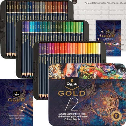 Crayons de couleur mine base huile dessin de précision Castle Art Supplies