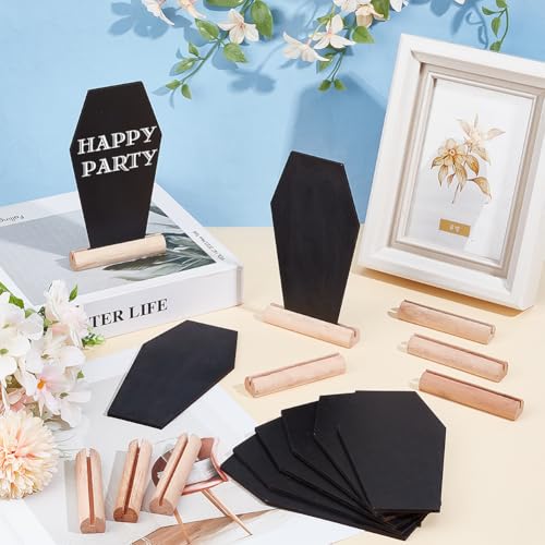 Tableau noir de table en bois ardoise message buffet Halloween et fêtes