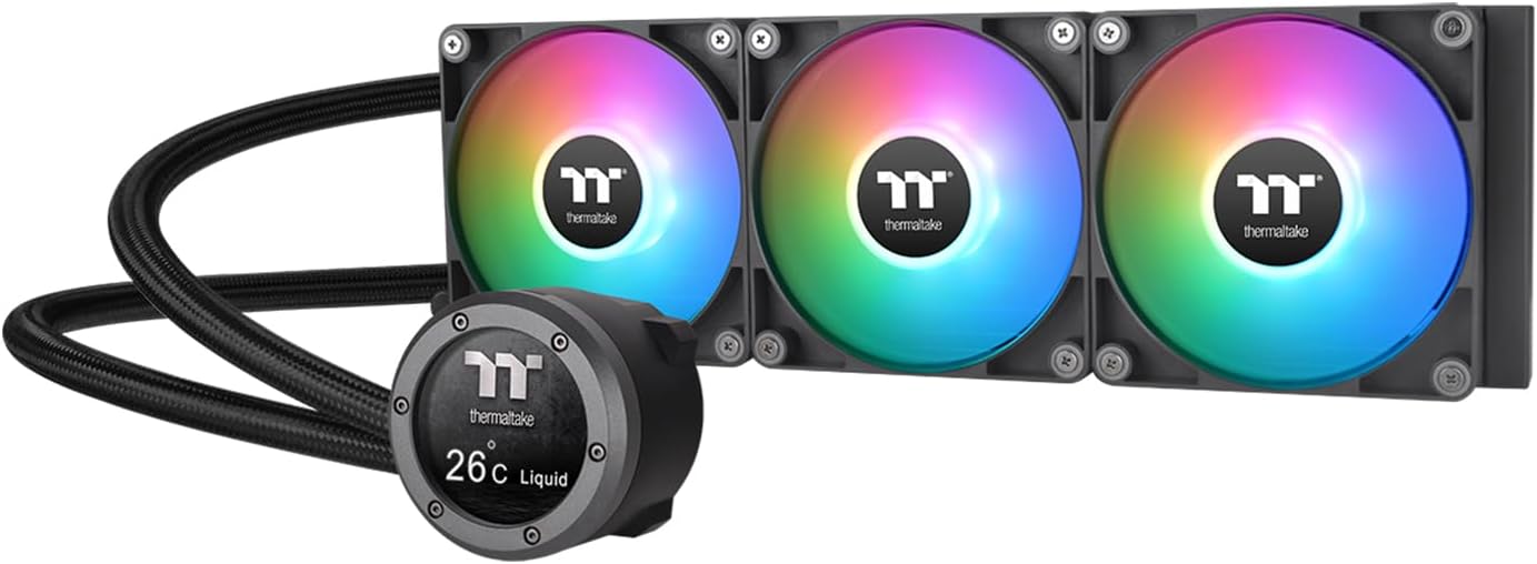 Thermaltake TH360 V2 Ultra ARGB Sync/AlO Liquid Cooler/ARGB Fan 120 * 3/PWM 500~1500rpm/Water Block 2.1" LCD/Black, CL-W384-PL12SW-A