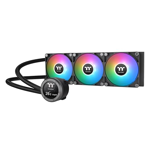 Thermaltake TH360 V2 Ultra ARGB SyncAlO Enfriador líquidoVentilador ARGB 120 * 3PWM 500 1500 rpmBloque de agua 2.1 "LCDNegro, CL-W384-PL12SW-A