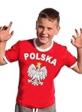 Polen T-Shirt Kinder Ringer rot, 128