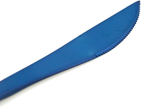 20 Pieces Matte Flatware Set, 18/10 Stainless Steel Cutlery Sets Including Knife Fork Spoon w/Drinking Straw, Silverware Sets Service for 4 (20-Piece, Matte Blue)