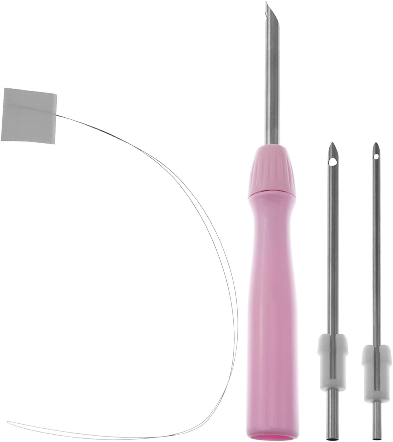 yyangz 1 Set Light Purple 3 Heads Punch Needles 5/3.5/2.5mm Handmade Wool Embroidery Tool Punch Pen Plastic Handle Adjustable Crochet Craft Pen