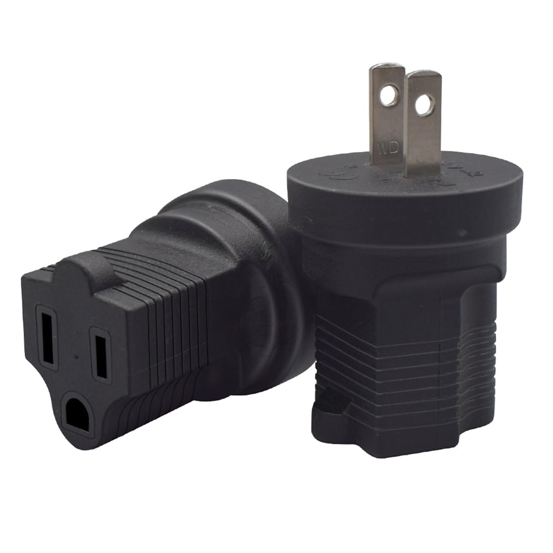 NEMA 1-15P a 5-15R Adaptador de corriente alterna, convertidor de corriente estándar americano de 2 pines a 3 agujeros, enchufe macho NEMA 1-15P a enchufe hembra 5-15R, 1-15P a 5-15R
