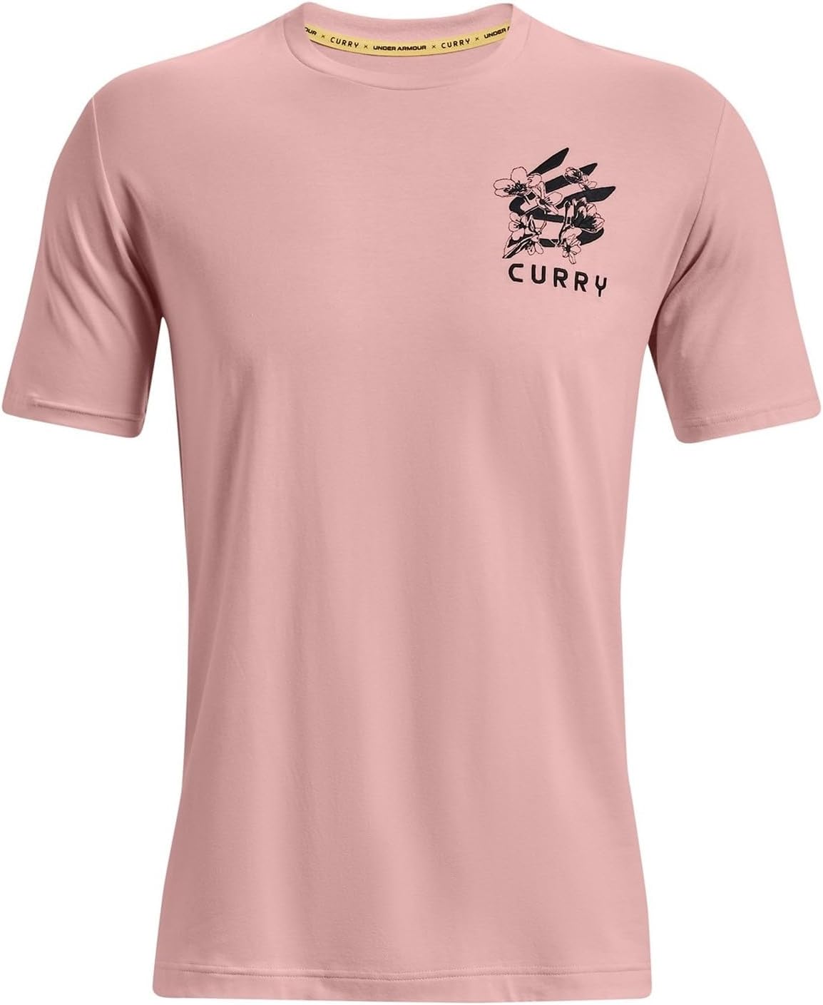 Under Armour Mens Curry Logo Short Sleeve Shirt L Pink