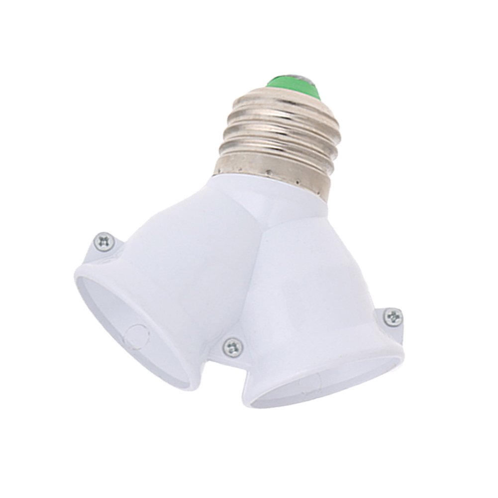 Ziran White E27 To Double E27 Base Socket Extender Adapter Converter Led Light Lamp Bulb Lamp Holder