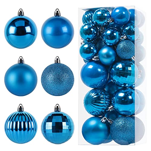 Faireach Boules de Noel Decoration Sapin Noel 42 Pièces en 6 Types, Boule Sapin Noel en Plastique Incassable, Decoration de Noel pour Vacances Mariage Fête Anniversaire Cover