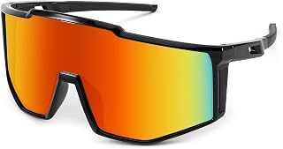 Karsaer Sports Rectangular Shape Polarized Sunglasses Wraparound Glasses 80S Visor Shield Baseball Sunglasses For Youth Ki... Price In India