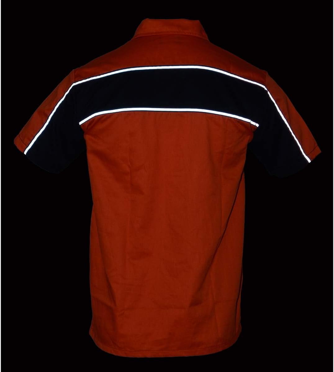 Milwaukee Leather MDM11670.144 Men's Black w/Orange Button Up Heavy-Duty Work Shirt for | Classic Mechanic Work Shirt - Image 9