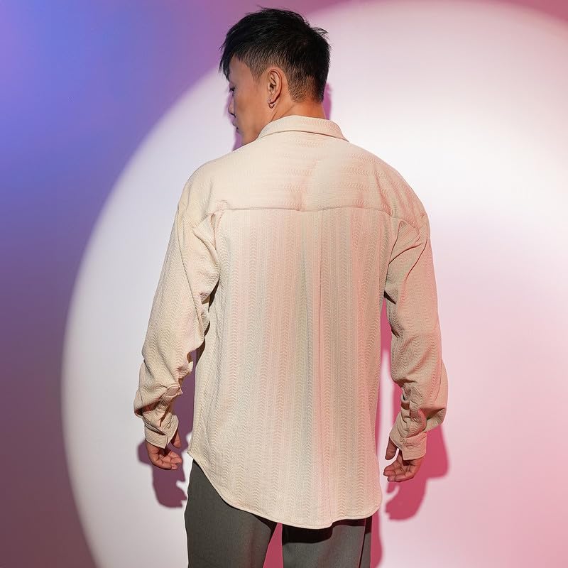 Image of CAHOOT Men's Solid Utility Shirt | Casual Wear | Spread Collar | Long Sleeve | Button Closure | Shirt Crafted with Comfort Fit for Everyday Wear