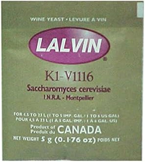 5x Lalvin ICV K1 V1116 Yeast White Wine 5g Sachet Homebrew Wine Making 4.5L-23L