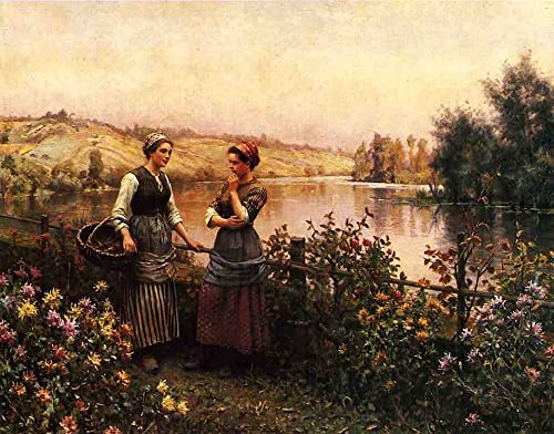 Pintura murales decor lienzo decorativo vintage de Daniel Ridgway Knight cuadro 60x90cm