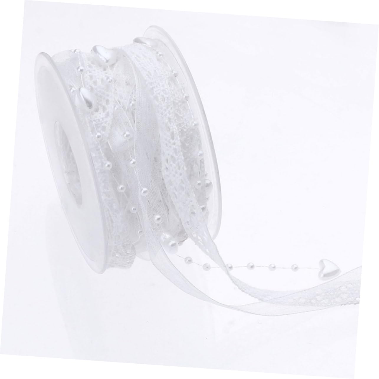 Abaodam 2 Cintas De Regalo Para Regalos Cinta De Regalo Con Purpurina Cinta De Encaje De Organza Adornos Cintas De Globos Costura De Cintas De Boda Cinta De Encaje Blanco Cinturón