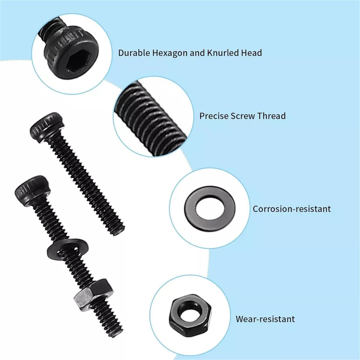 screw and nut set,bolts and nuts set kit,nut and bolt assortment kit M4 Slotted Pan Head Hex Bolts and Nuts Sets - Image 4