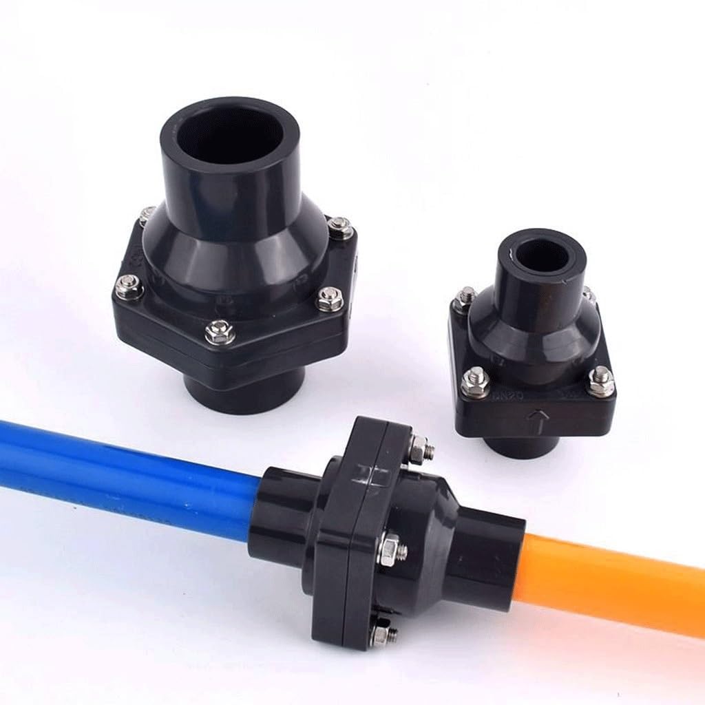 Válvula de cierre con rosca, Válvula de retención aleta UPVC Conector plástico ID 20-75 mm