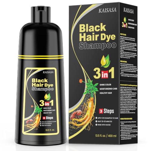 KAISASA Black Hair Dye Shampoo 3 in 1